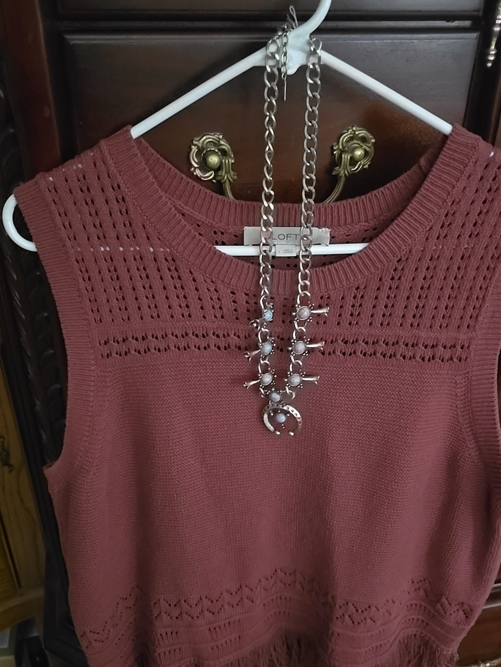 LOFT Knit Sleeveless Tank in Dusty Rose Mauve